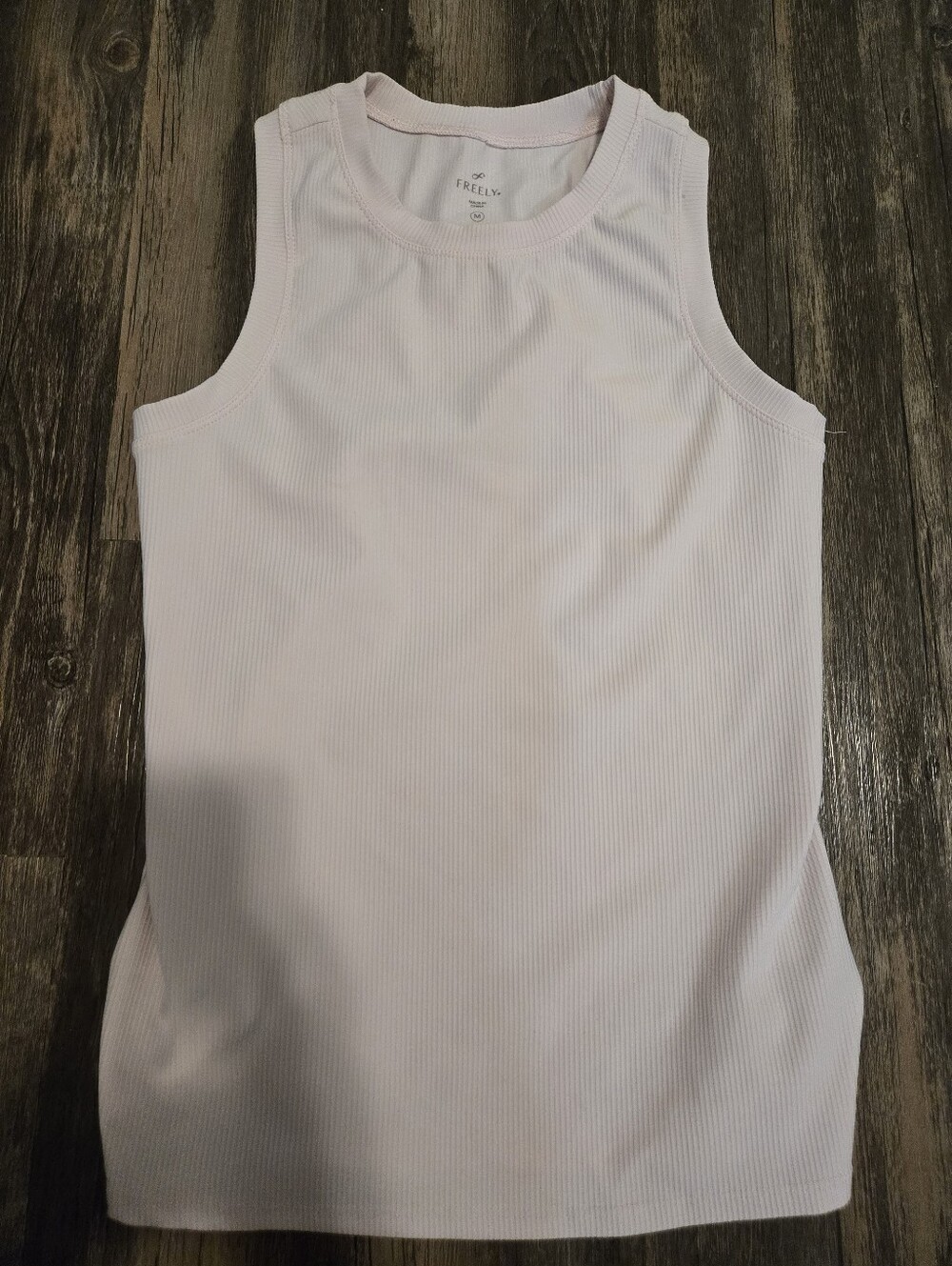 Freely Ribbed Pink Tank Top With Back Cutout - Size M